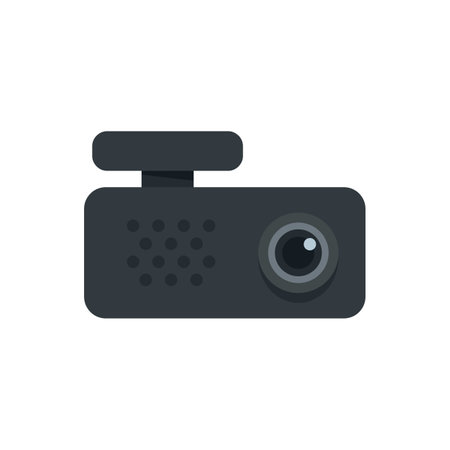 Car dvr recorder icon flat isolated vector