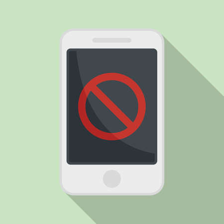Shutdown phone icon flat vector. Mobile switch offのイラスト素材