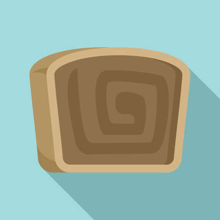 Roll cake icon flat vector. Swiss brownieのイラスト素材