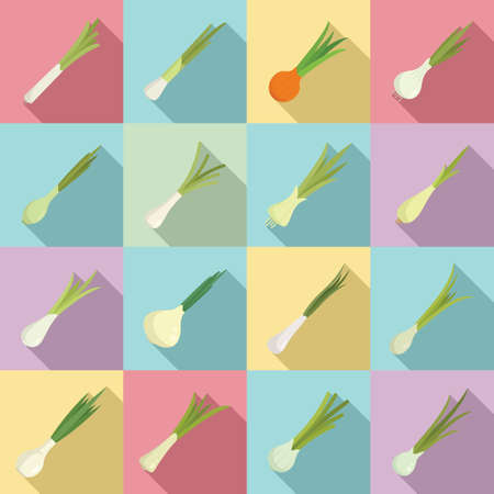Chives icons set flat vector. Agriculture farmingのイラスト素材