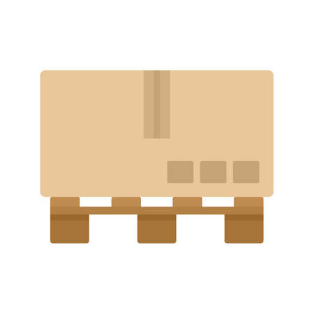 Carton box pallet icon flat isolated vectorのイラスト素材