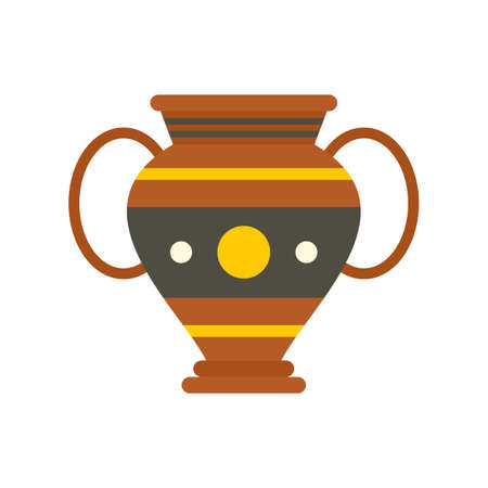 Egypt vase icon flat isolated vectorのイラスト素材
