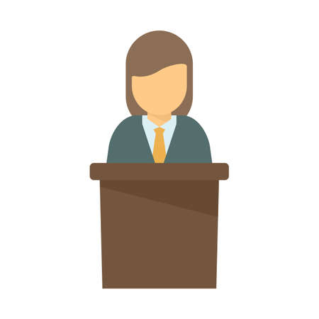 Manager woman speaker icon flat isolated vectorのイラスト素材