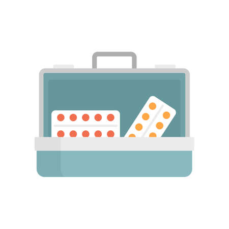 Pills hand bag icon flat isolated vectorのイラスト素材