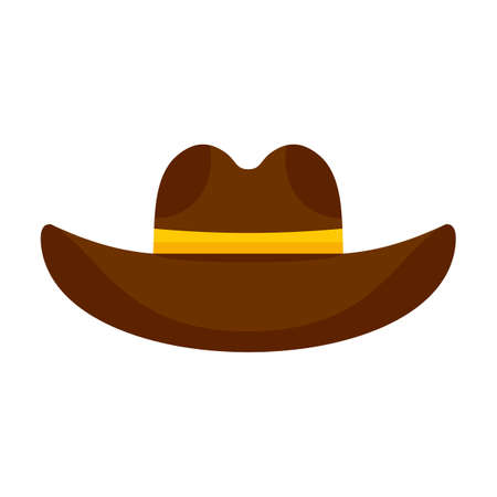 Cowboy hat icon flat isolated vectorのイラスト素材