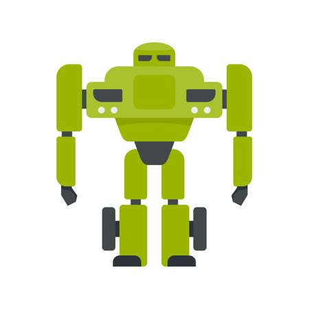 Super robot transformer icon flat isolated vectorのイラスト素材