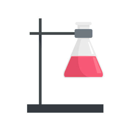 Flask on metal stand icon flat isolated vectorのイラスト素材