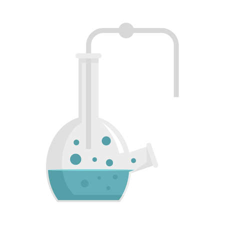 Glass pipe flask icon flat isolated vectorのイラスト素材