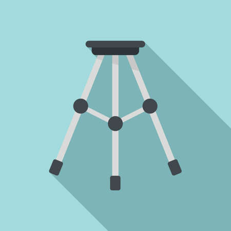 Steel tripod icon flat vector. Camera standのイラスト素材