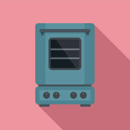 Inside convection oven icon flat vector. Turbo fan ovenのイラスト素材
