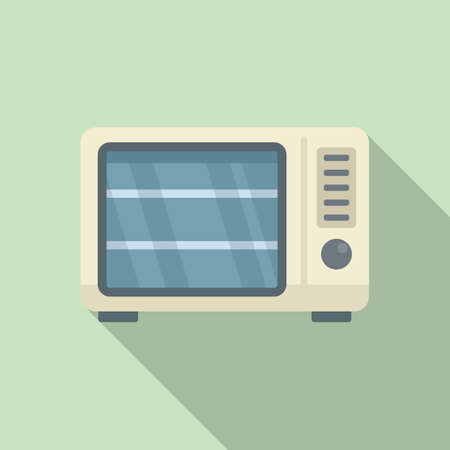 Old microwave icon flat vector. Electric convection ovenのイラスト素材