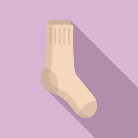 Sock item icon flat vector. Wool pairのイラスト素材