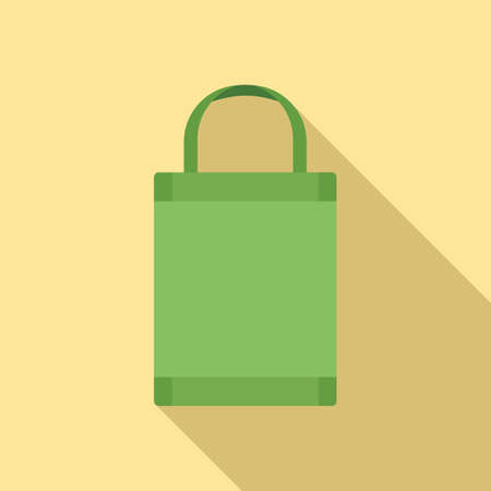 Ecology bag icon flat vector. Eco fabric bagのイラスト素材