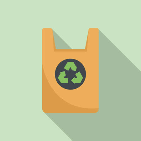 Eco package icon flat vector. Reusable fabric bagのイラスト素材