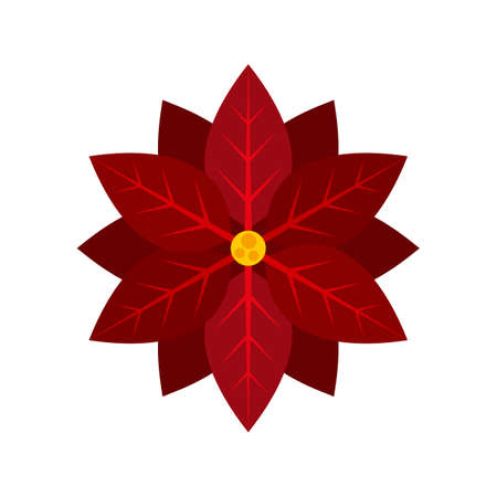 Poinsettia icon flat isolated vectorのイラスト素材