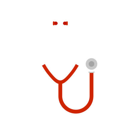Stethoscope icon flat isolated vectorのイラスト素材