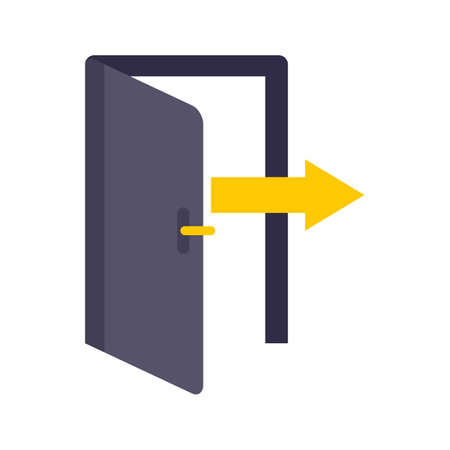 Direction of exit icon flat isolated vectorのイラスト素材