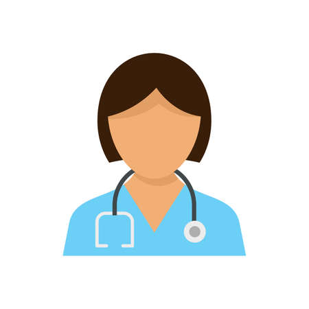 Healthcare nurse icon flat isolated vectorのイラスト素材