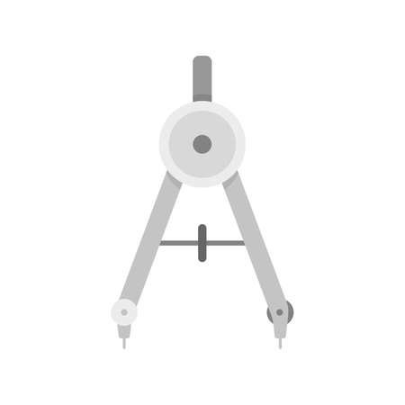 School compass icon flat isolated vectorのイラスト素材