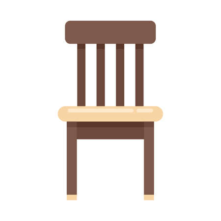 Wood classic chair icon flat isolated vectorのイラスト素材