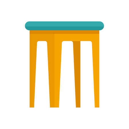 Kid plastic backless chair icon. Flat illustration of kid plastic backless chair vector icon isolated on white backgroundのイラスト素材