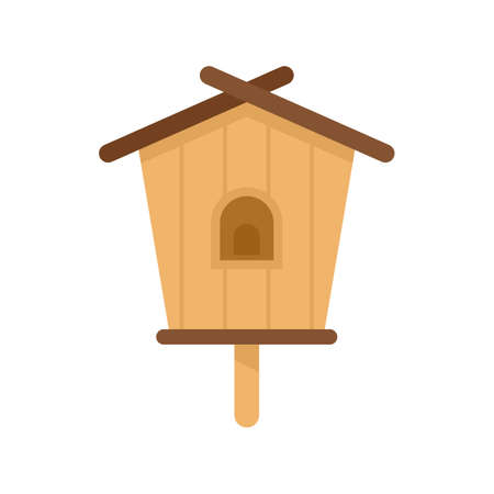 Nature bird house icon flat isolated vectorのイラスト素材