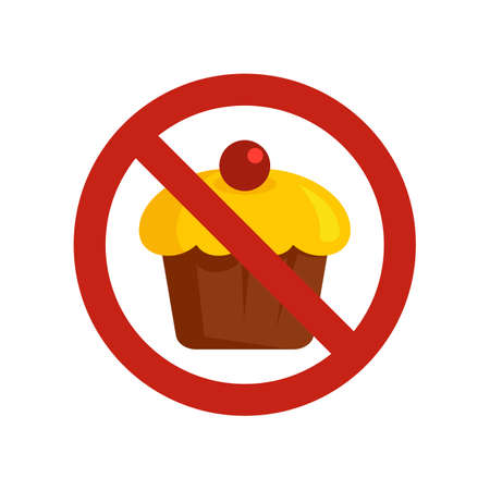 No sweet cupcake icon flat isolated vectorのイラスト素材