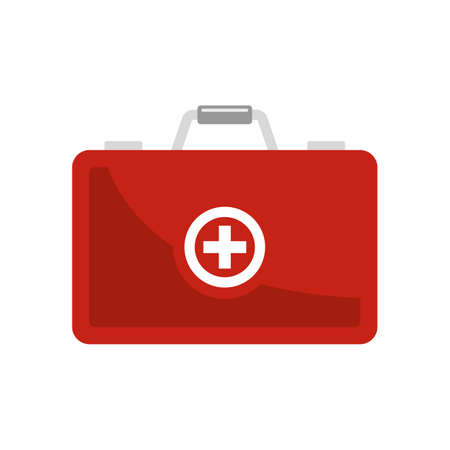 Diabetes first aid kit icon flat isolated vectorのイラスト素材