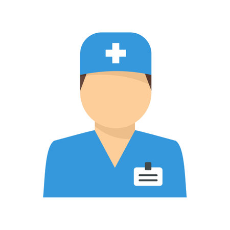 Hospital doctor icon flat isolated vectorのイラスト素材