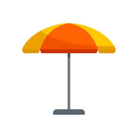 Sun beach umbrella icon flat isolated vectorのイラスト素材