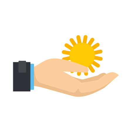 Keep sun hand protection icon flat isolated vectorのイラスト素材