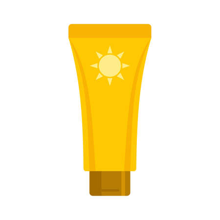 Uv protection tube cream icon flat isolated vectorのイラスト素材