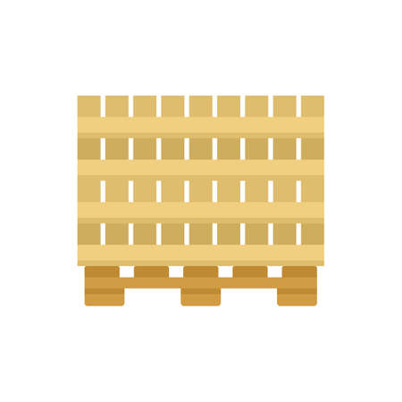 Wood pallet icon flat isolated vectorのイラスト素材