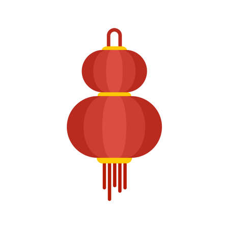 Asian chinese lantern icon flat isolated vectorのイラスト素材