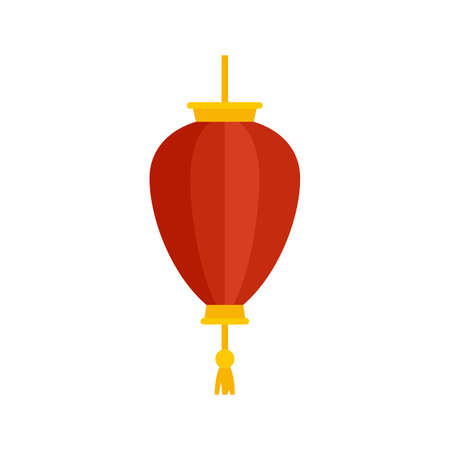 Japanese lantern icon flat isolated vectorのイラスト素材