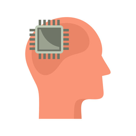 Processor neuromarketing icon flat isolated vectorのイラスト素材