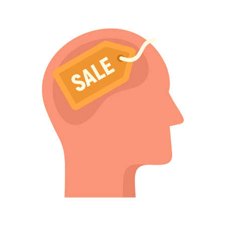 Sale neuromarketing icon flat isolated vectorのイラスト素材