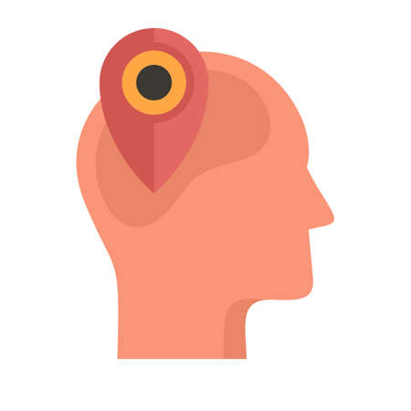 Pin map neuromarketing icon flat isolated vectorのイラスト素材