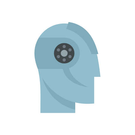 Modern robot head icon flat isolated vectorのイラスト素材