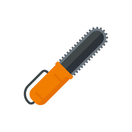 Gasoline chainsaw icon flat isolated vectorのイラスト素材