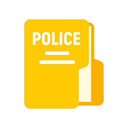 Police station folder icon flat isolated vectorのイラスト素材
