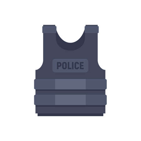 Police bulletproof vest icon flat isolated vectorのイラスト素材