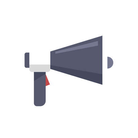 Police megaphone icon flat isolated vectorのイラスト素材