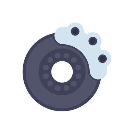 Car brake disk icon flat isolated vectorのイラスト素材