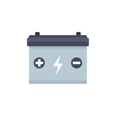 Car electric battery icon flat isolated vectorのイラスト素材