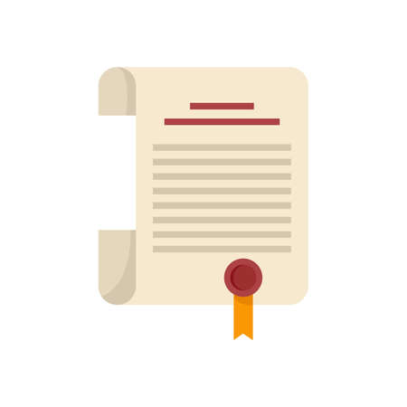 Internship diploma icon flat isolated vectorのイラスト素材