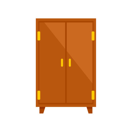 Storage wardrobe icon flat isolated vectorのイラスト素材