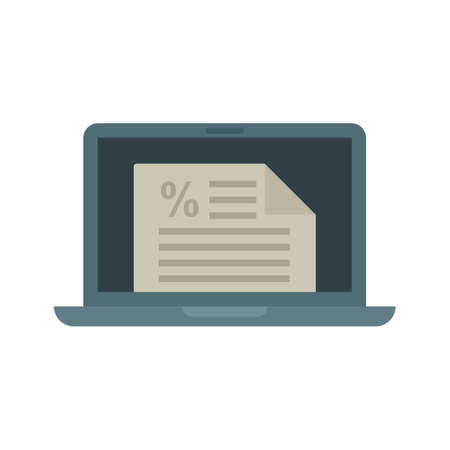 Laptop online loan icon flat isolated vectorのイラスト素材