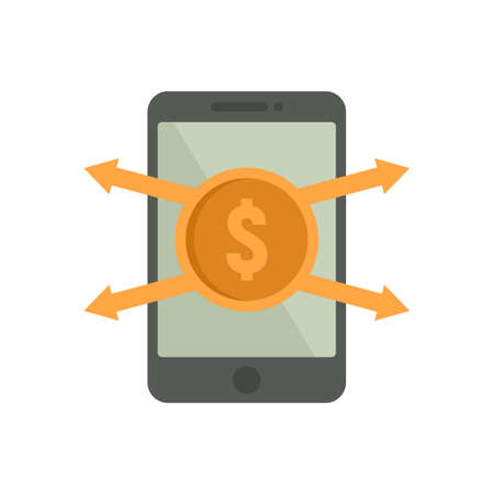 Crowdfunding smartphone icon flat isolated vectorのイラスト素材