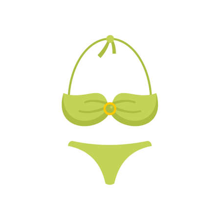 Bikini swimsuit icon flat isolated vectorのイラスト素材